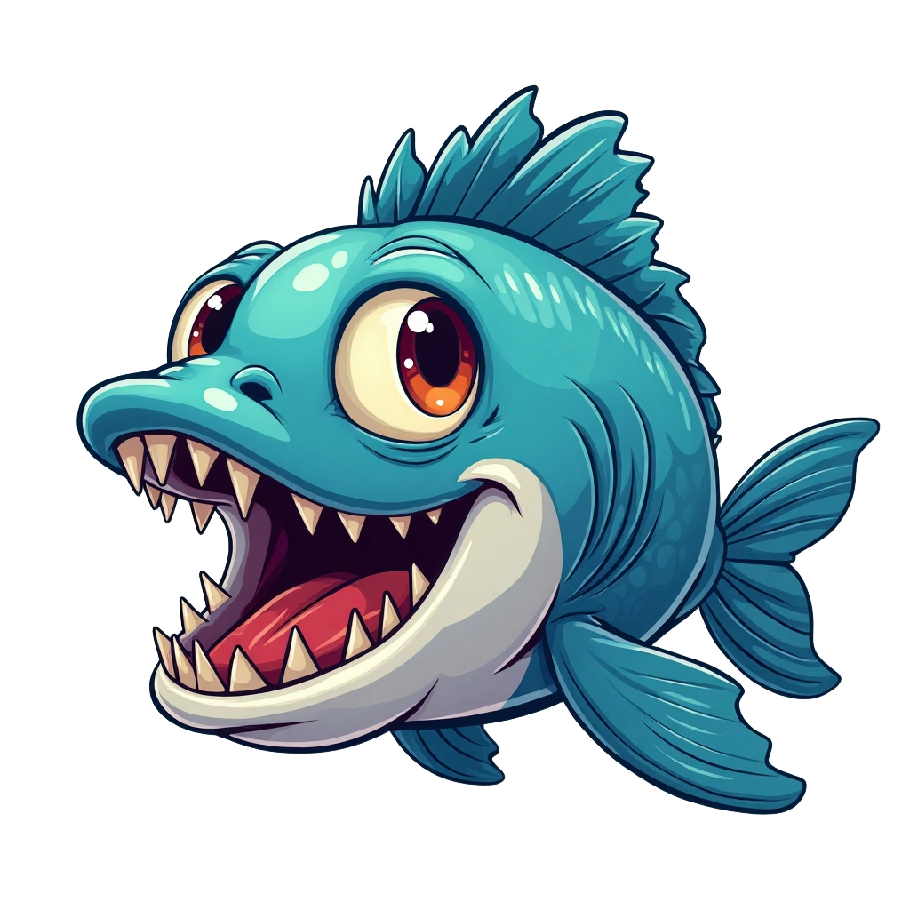 Toothy Blue Fish